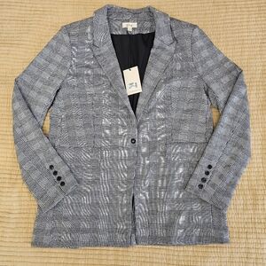 Elan NWT Plaid Rock Rhinestone Blazer Women's Size L